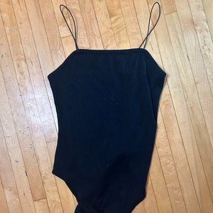 Elastic Strap Scalloped Bodysuit